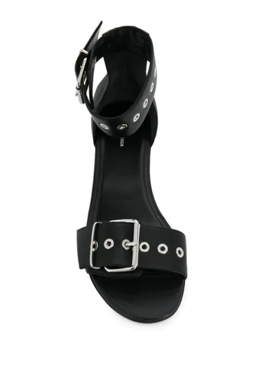 Shop Balenciaga Buckled Flat Sandals In Black