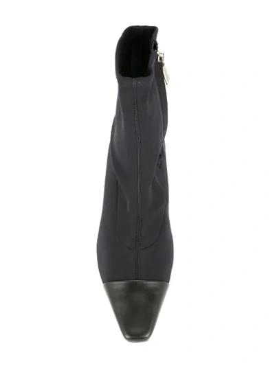 Shop Neous Contrast Cone Heel Sock Boots In Black