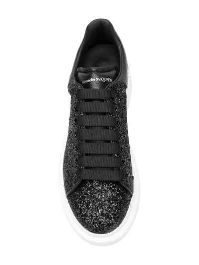Shop Alexander Mcqueen Platform Glitter Sneakers In Black