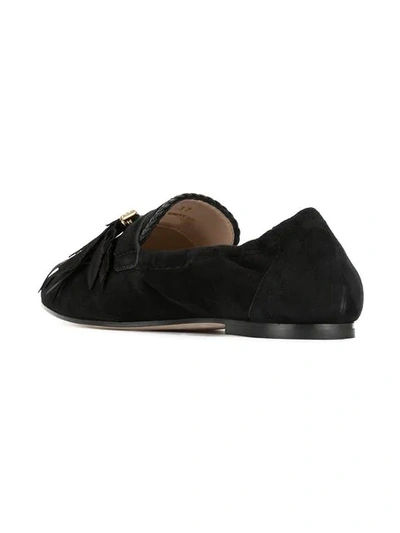 TOD'S FEATHER APPLIQUÉ LOAFERS - 黑色