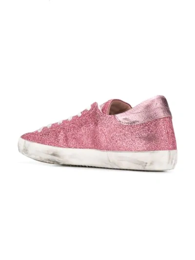 Shop Philippe Model Paris Glitter Sneakers In Pink