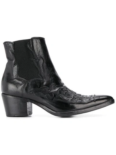 Shop Alberto Fasciani Western Ankle Boots In Black