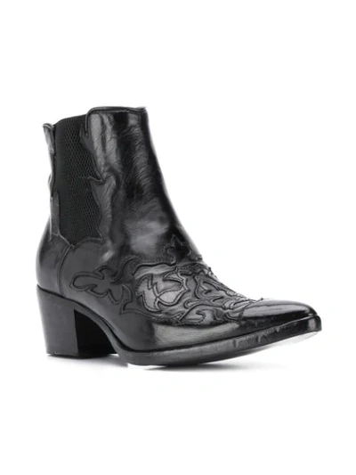 Shop Alberto Fasciani Western Ankle Boots In Black