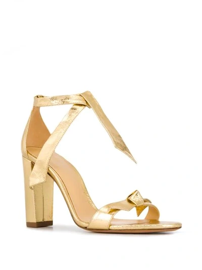 Shop Alexandre Birman Ankle Tie Heeled Sandals - Gold