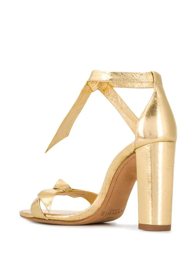 Shop Alexandre Birman Ankle Tie Heeled Sandals - Gold