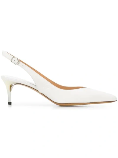 Shop Maison Margiela Pointed Pumps In White