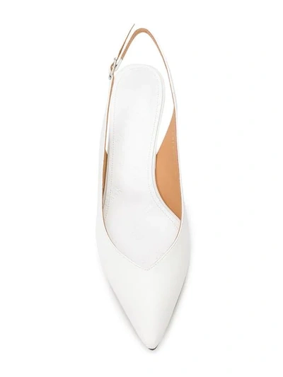 Shop Maison Margiela Pointed Pumps In White