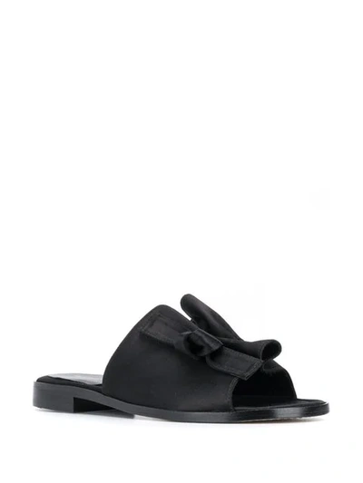 Shop Paul Andrew Bow Tie Mules In Black