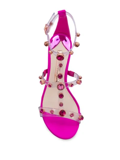 Shop Sophia Webster Embellished Stud Sandals In Fuchsia Pink