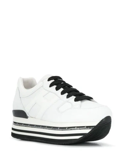 Shop Hogan Striped Platform Sneakers In White