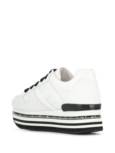 Shop Hogan Striped Platform Sneakers In White