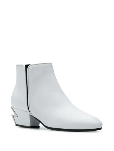 Shop Giuseppe Zanotti Signature Heel Boots In White