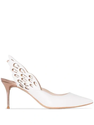 Shop Sophia Webster Angelo 70mm Slingback Pumps In White