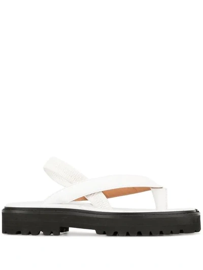 Shop Maison Margiela Tabi Slippers In White