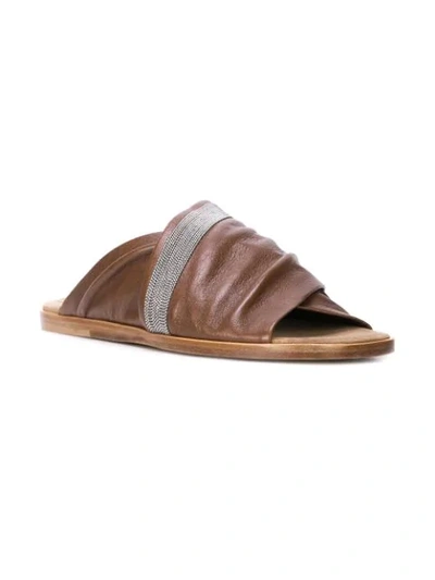 Shop Brunello Cucinelli Wrap Around Sandals In Brown