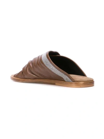 Shop Brunello Cucinelli Wrap Around Sandals In Brown