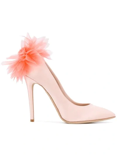 Shop Olgana Feathered Pumps In Pink