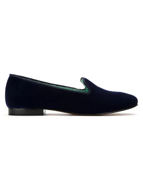 Blue Bird Shoes Velvet I Do Loafers In Azulmarinho | ModeSens
