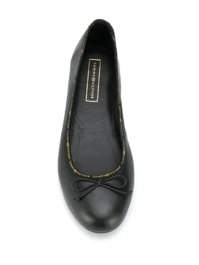 Shop Tommy Hilfiger Ballerina Flats In Black