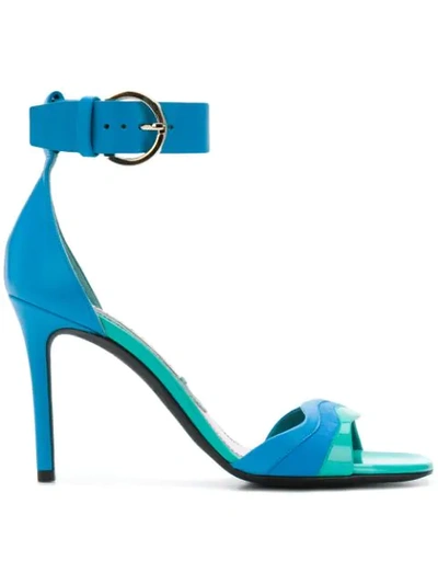 Shop Emilio Pucci Strappy Colour-block Sandals In Blue