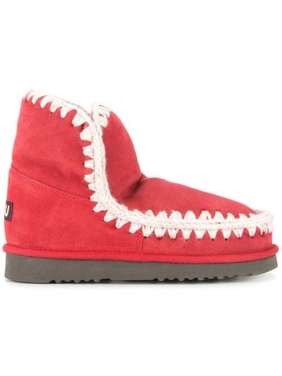 Shop Mou Eskimo Shearling Lined Boots In Red