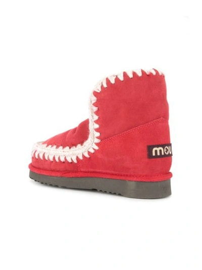 Shop Mou Eskimo Shearling Lined Boots In Red