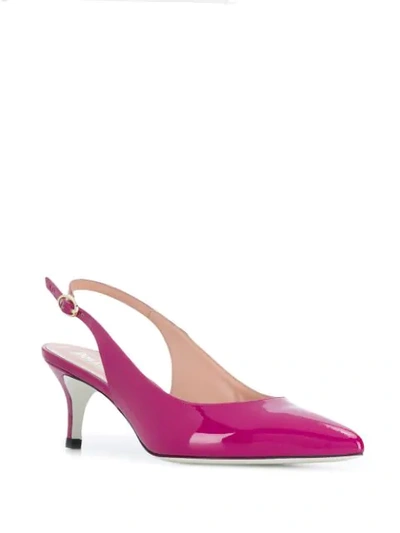 Shop Pollini Pointed Toe Slingback Pumps In Pink