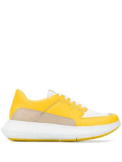 Shop Clergerie Low Top Trainers In Yellow