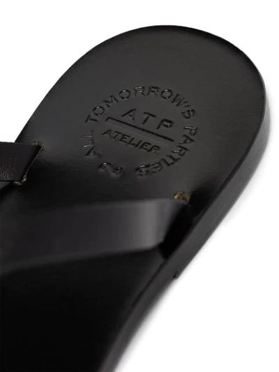 Shop Atp Atelier Ring Sandals In Black