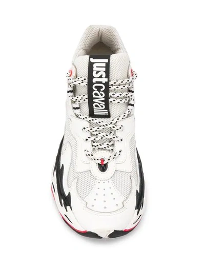 Shop Just Cavalli P1thon Sneakers In White