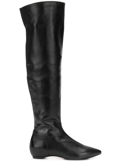 Shop The Seller Pointed Knee-length Boots - Black
