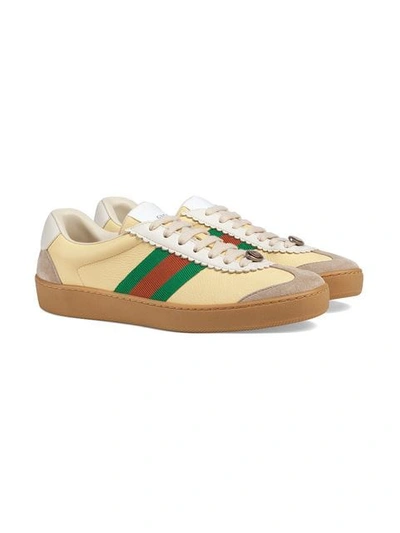 Shop Gucci Web Sneakers In Neutrals