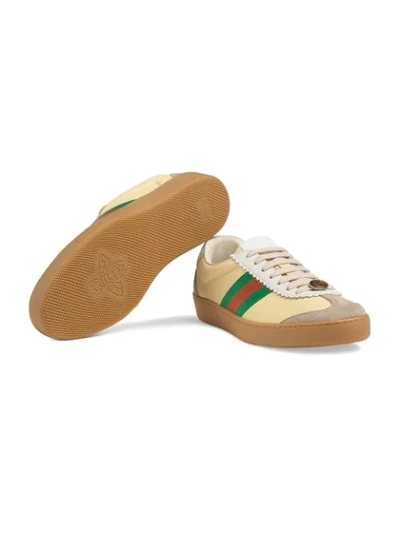 Shop Gucci Web Sneakers In Neutrals