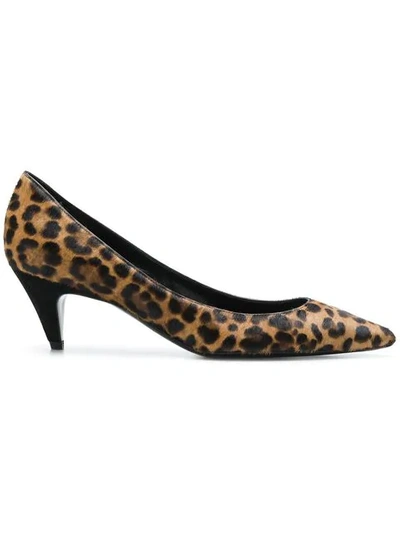 Shop Saint Laurent Charlotte Pumps In Brown