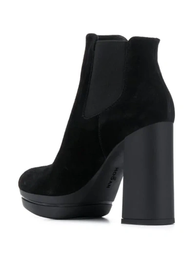Shop Hogan Chunky Heel Ankle Boots In Black