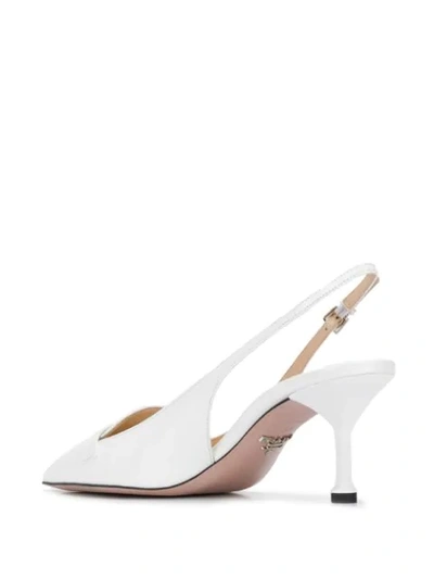 Shop Prada Pointed Slingback Pumps In White