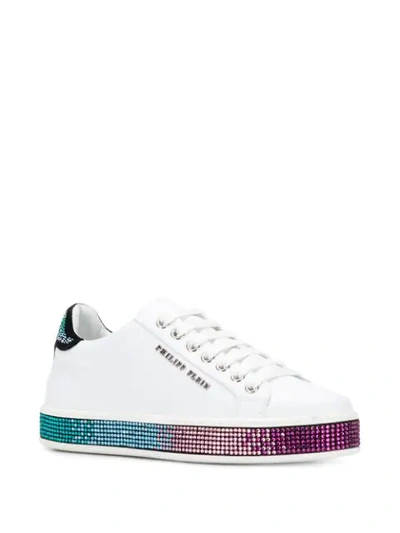 Shop Philipp Plein Lo-top Sneakers Crystal In White