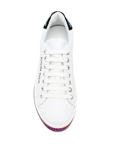 Shop Philipp Plein Lo-top Sneakers Crystal In White