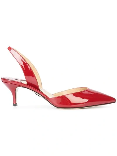 Shop Paul Andrew Pointed Toe Slingback Sandals In Red