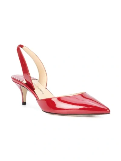 Shop Paul Andrew Pointed Toe Slingback Sandals In Red