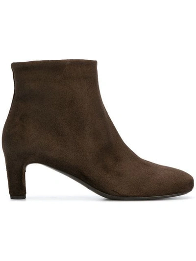 Shop Del Carlo Low-heel Ankle Boots In Brown