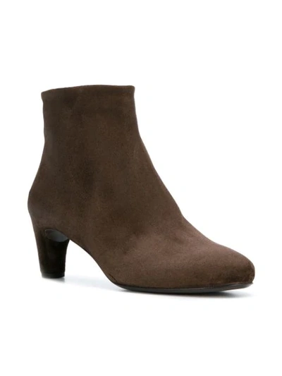 Shop Del Carlo Low-heel Ankle Boots In Brown