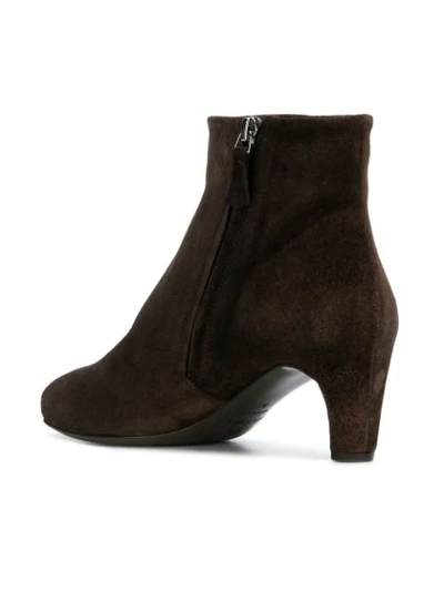 Shop Del Carlo Low-heel Ankle Boots In Brown