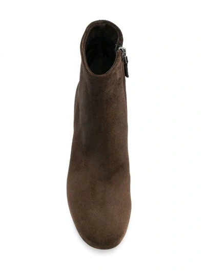 Shop Del Carlo Low-heel Ankle Boots In Brown