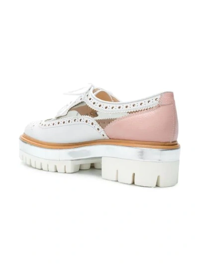 Shop Santoni Chunky Sole Brogues In White