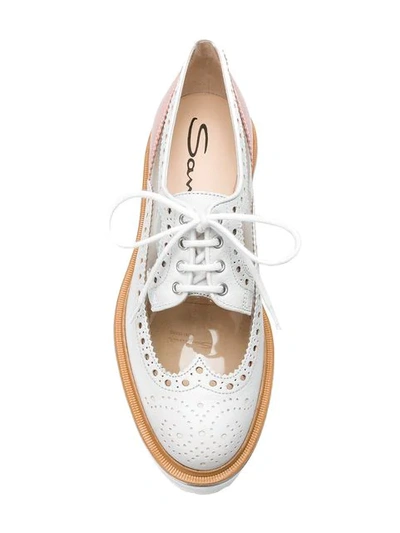 Shop Santoni Chunky Sole Brogues In White