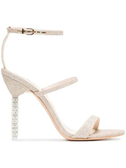 champagne glitter sandals