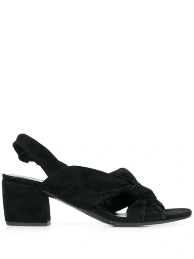 DEL CARLO KNOTTED FRONT SANDALS - 黑色