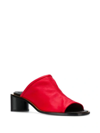 Shop Acne Studios Leather Slide Sandals In Red