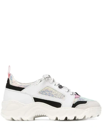 Shop Date Chunky Lace-up Sneakers In White